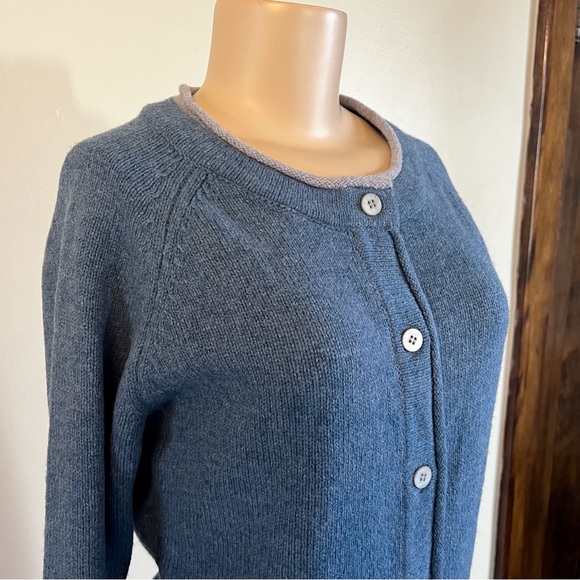 IrelandsEye Killiney Button Down Wool Cashmere Blend Cardigan Harbour Blue Small - Picture 6 of 14